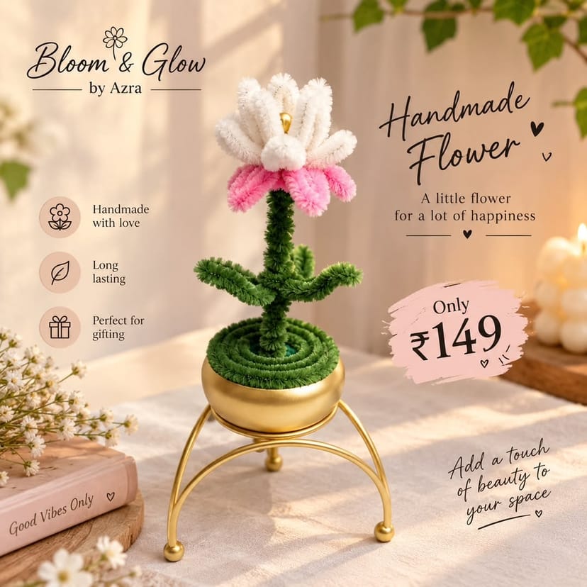 Handmade Floral Decor Piece - Image 1