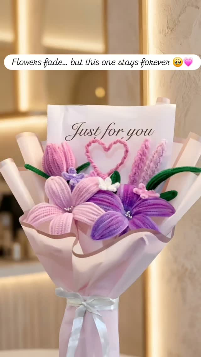 Custom Chenille Forever Flower Bouquet - Image 1